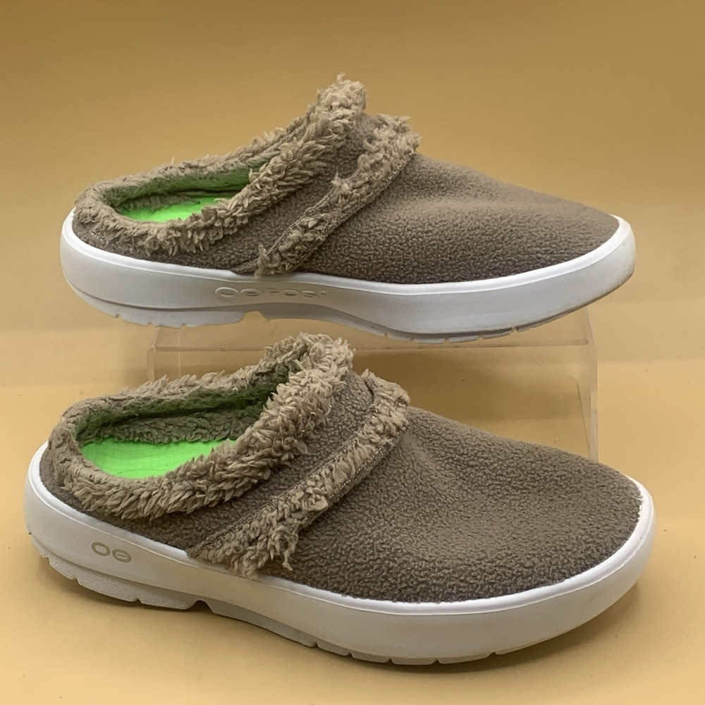 Oofos OOcoozie Mules Women's Sherpa Comfort Sport Recovery Slip On Shoes US 9